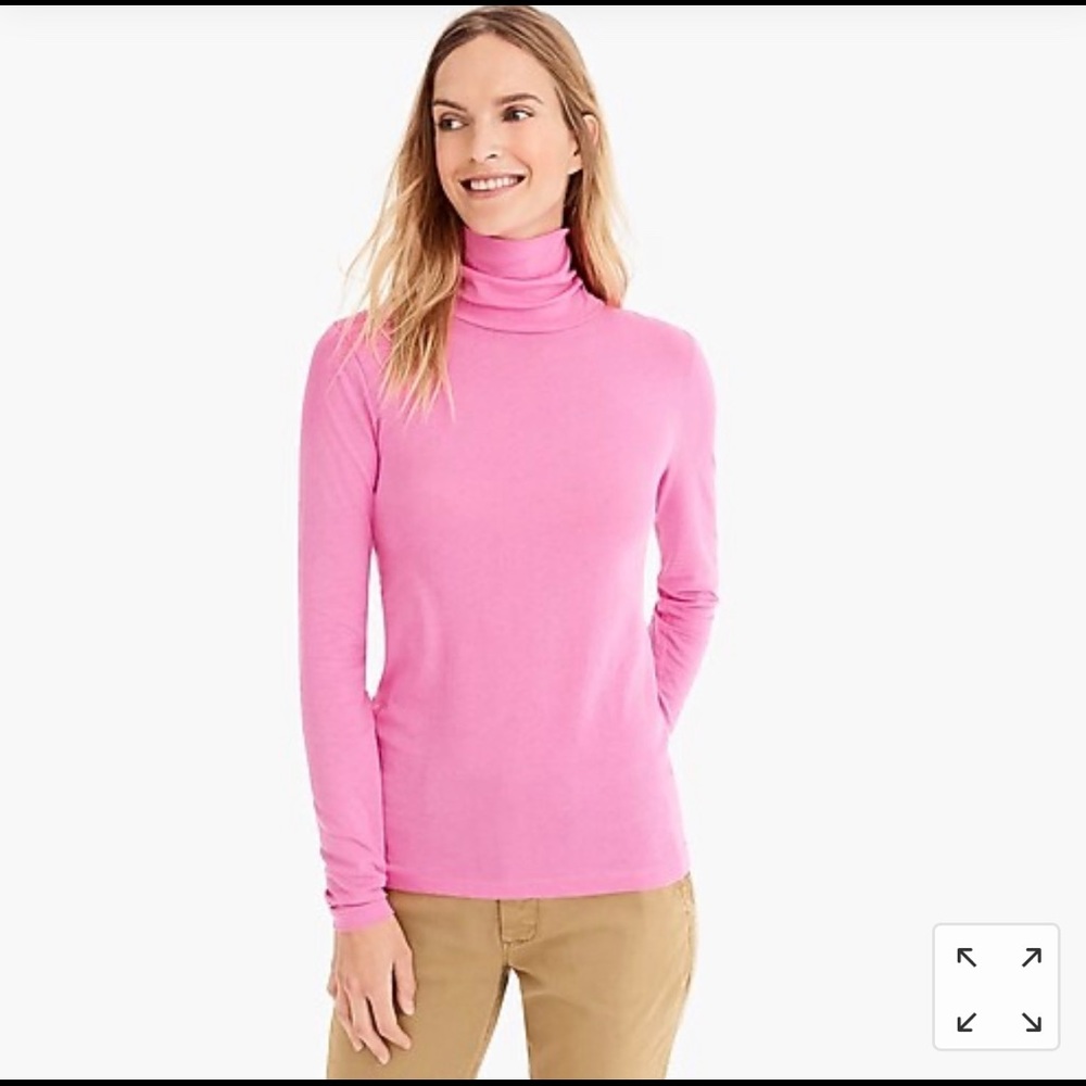 J. Crew tissue turtleneck in intense pink. Size XS